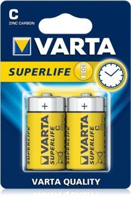 Baterie malé mono, sada 2 kusy, R14, Varta - Superlife - blistr Univerzální