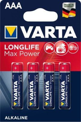 Baterie mikrotužka alkalická, 4ks, LR3/4, AAA, Varta Longlife Max Power - blistr Univerzální