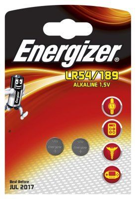 Baterie plochá alkalická, sada 2 kusy, knoflík, LR54/189, Energizer Univerzální