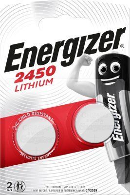 Baterie plochá, knoflík, sada 2 kusy, CR 2450, Energizer Lithium Univerzální