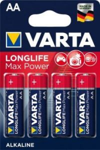 Baterie tužková alkalická, 4ks, AA, LR6/4, Varta Longlife Max Power - blistr