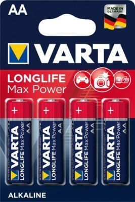 Baterie tužková alkalická, 4ks, AA, LR6/4, Varta Longlife Max Power - blistr Univerzální