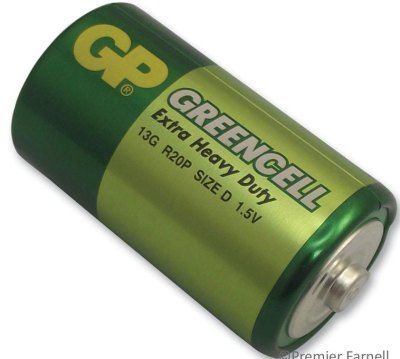 Baterie velké mono, sada 2 kusy, R20, GP Greencell Univerzální
