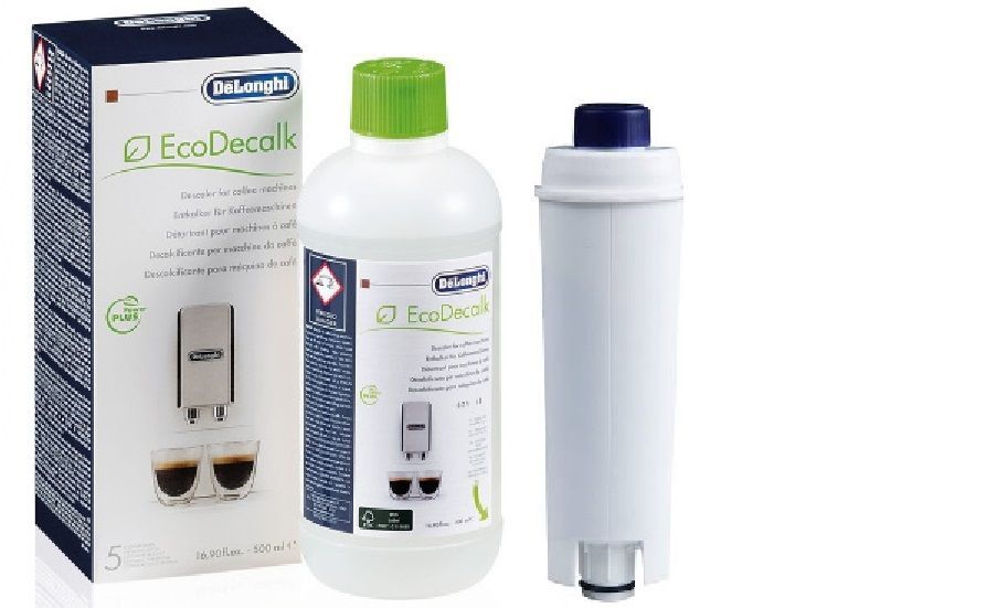Sada Vodní filtr, změkčovač vody EcoDecalk DLS C002 + Odvápňovací kapalina EcoDecalk DLS C500 DeLonghi De Longhi / Braun náhradní díly