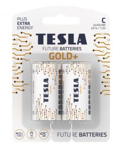 Tesla - GOLD+ Alkalická baterie C (LR14, malý monočlánek, blister) 2 ks