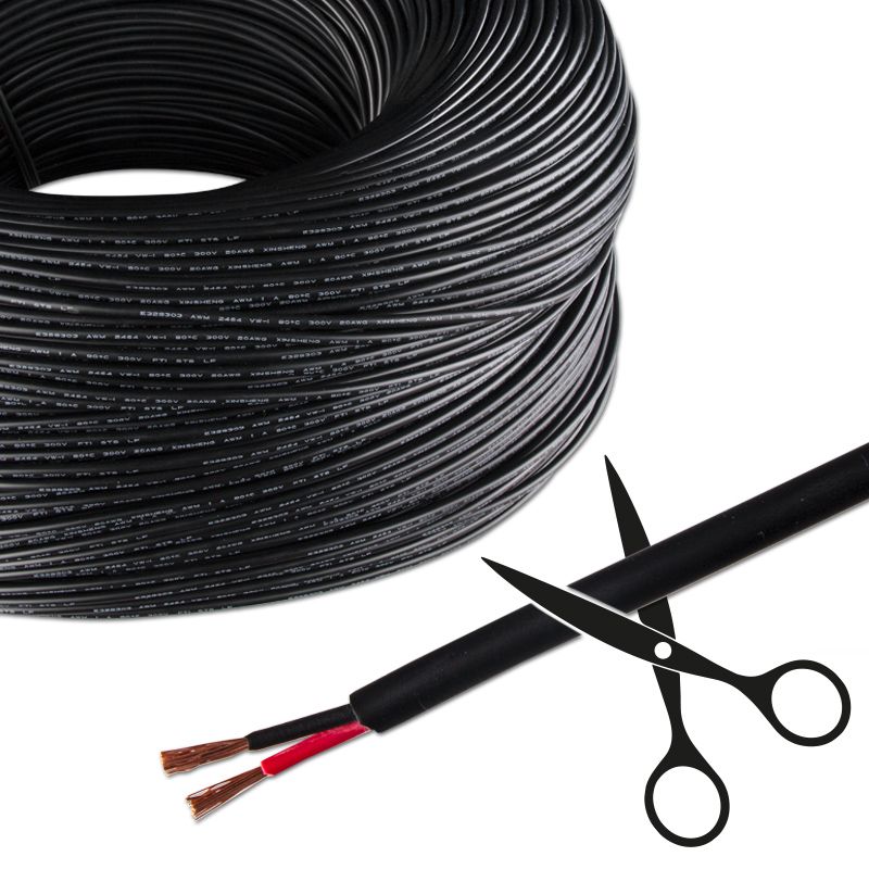 2-žilový kabel 2x0,5mm2, černý plášť, červená/černá McLED
