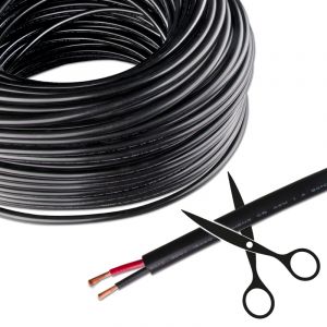 2-žilový kabel 2x1,5mm2, černý plášť, červená/černá