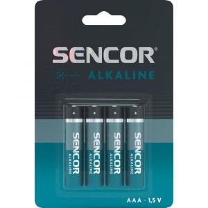 Univerzální jednorázové alkalické mikro tužkové baterie SENCOR SBA LR03 4BP AAA Alk