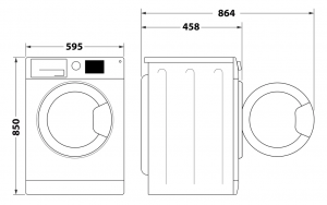 Volně stojící předem plněná pračka na 6 kg prádla Whirlpool WRBSS 6249 W EU
