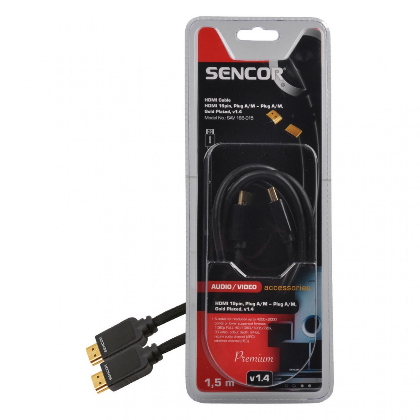 Kabel HDMI Premium Sencor SAV 166-015, 1,5m
